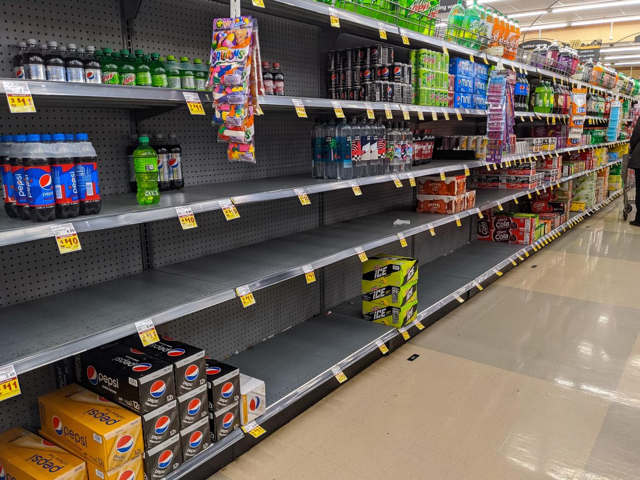 Photograph of Grocery Store Drink Aisle During Ohio’s Stay at Home Order of 2020