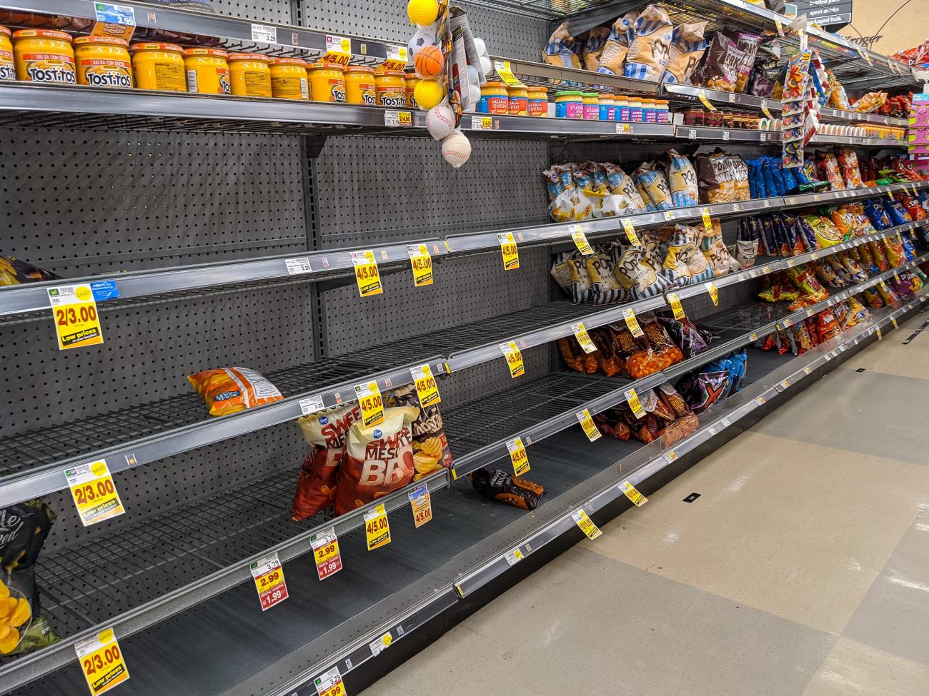 Photograph of Grocery Store Snack Aisle During Ohio’s Stay at Home Order of 2020