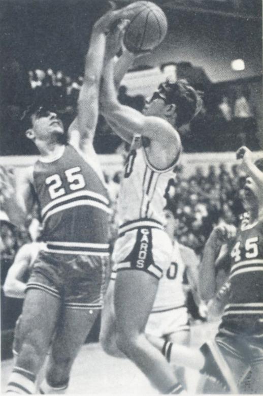 Photograph of John Snouffer Playing for Worthington High School Basketball, 1968-69 Season