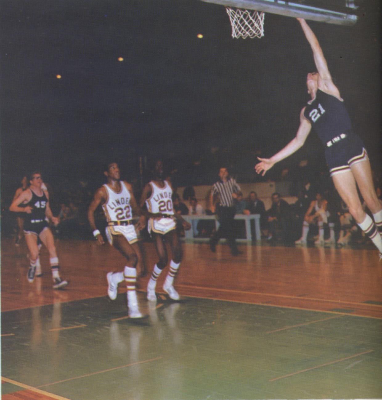 Photograph of John Snouffer and Steve Hedge Playing for Worthington High School Basketball Team, March 1970