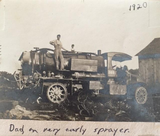 Photograph of Murrin Cellar on a Sprayer at the Brown Fruit Farm