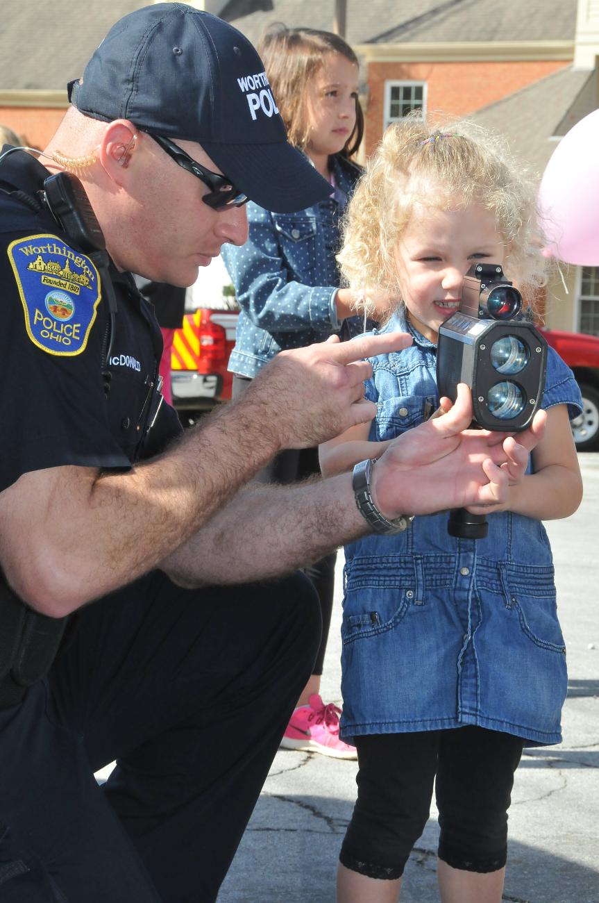 Photograph of Officer Chase McDonald at Worthington Police Open House