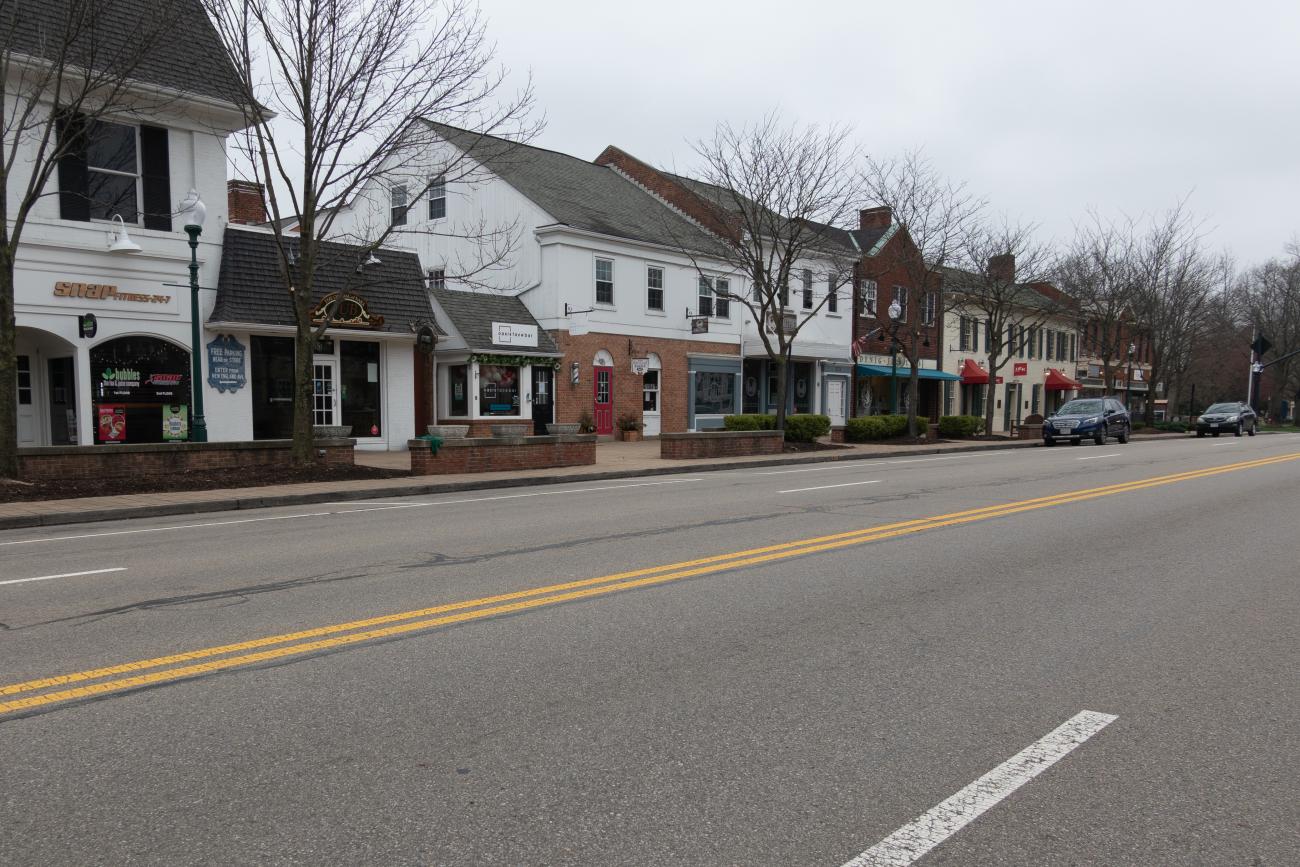 Photograph of Old Worthington Near Intersection of High Street and New England Avenue During Ohio's Stay at Home Order of 2020