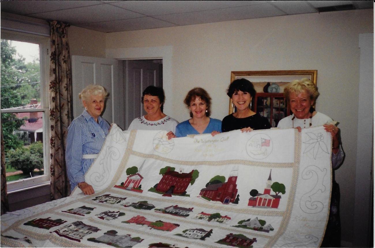 Photograph of Quilt Made by Edith Lewis Corbin with Her Daughters