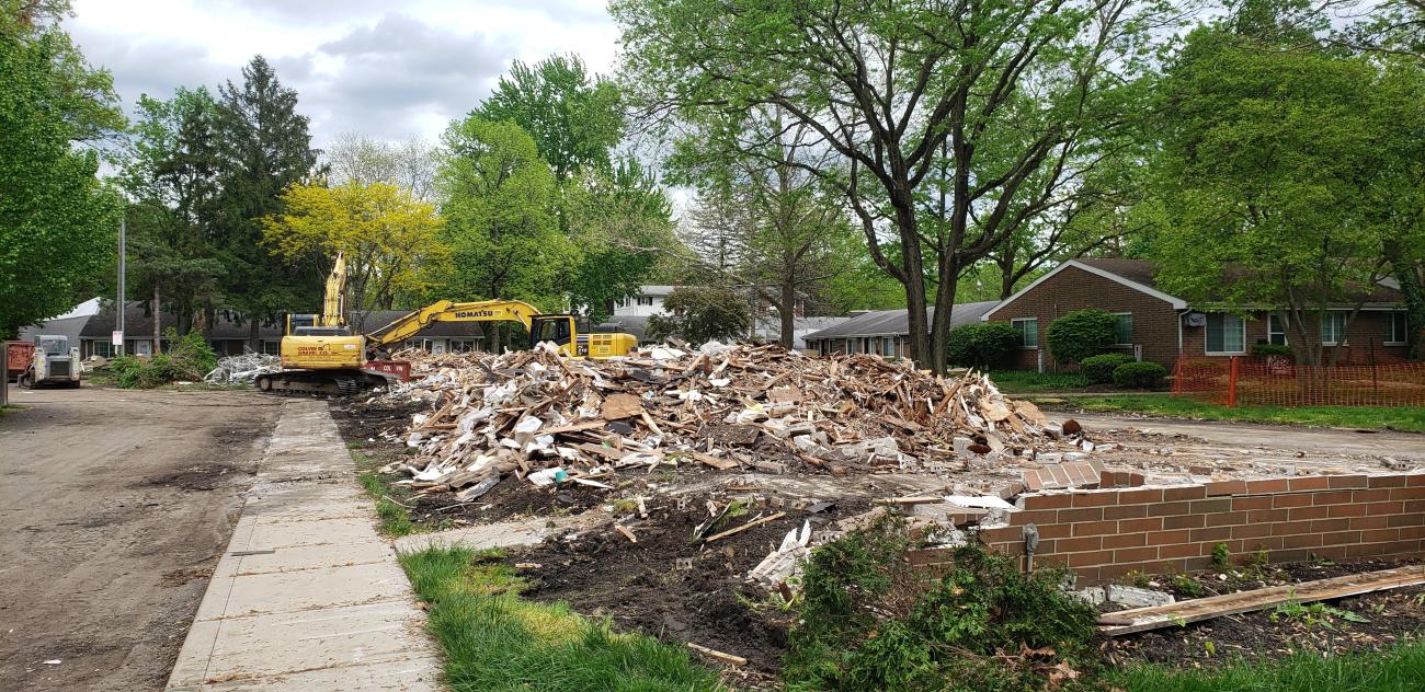 Photograph of Stafford Village, Taken from Harford Street Looking East