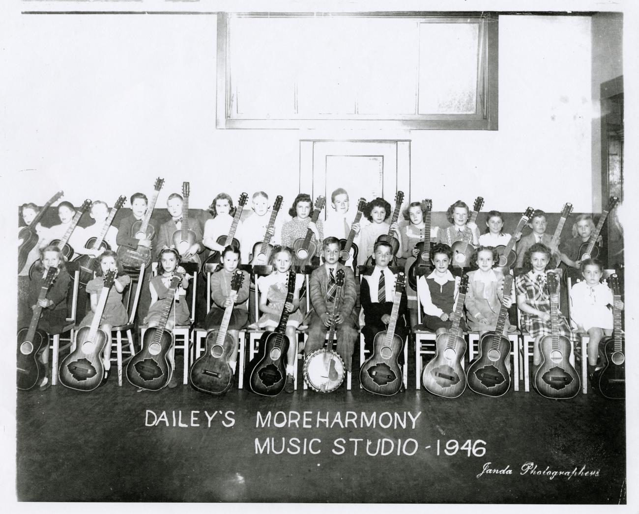 Photograph of Students in Dailey's Moreharmony Music Studio