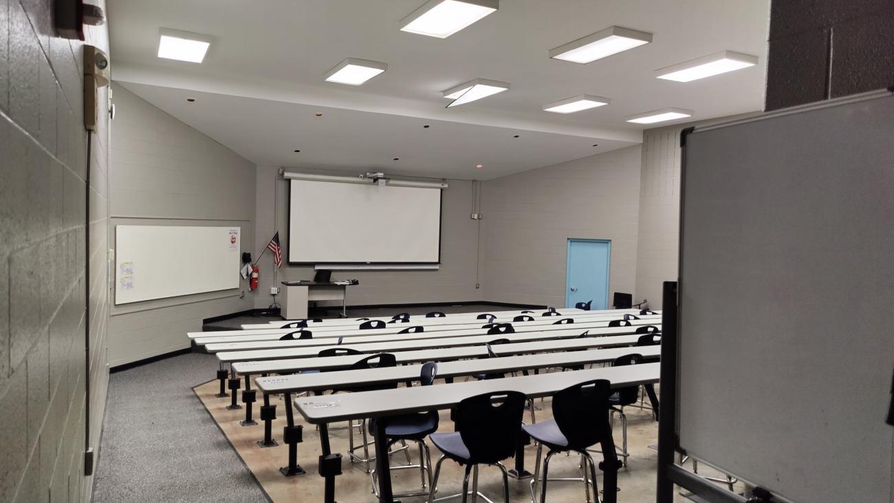 Photograph of an Empty Lecture Hall at Thomas Worthington High School, April 2023