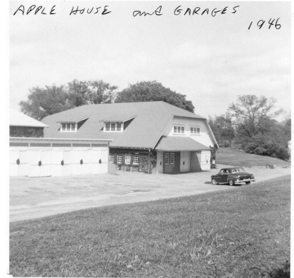 Photograph of the Apple House and Garages at the Brown Fruit Farm