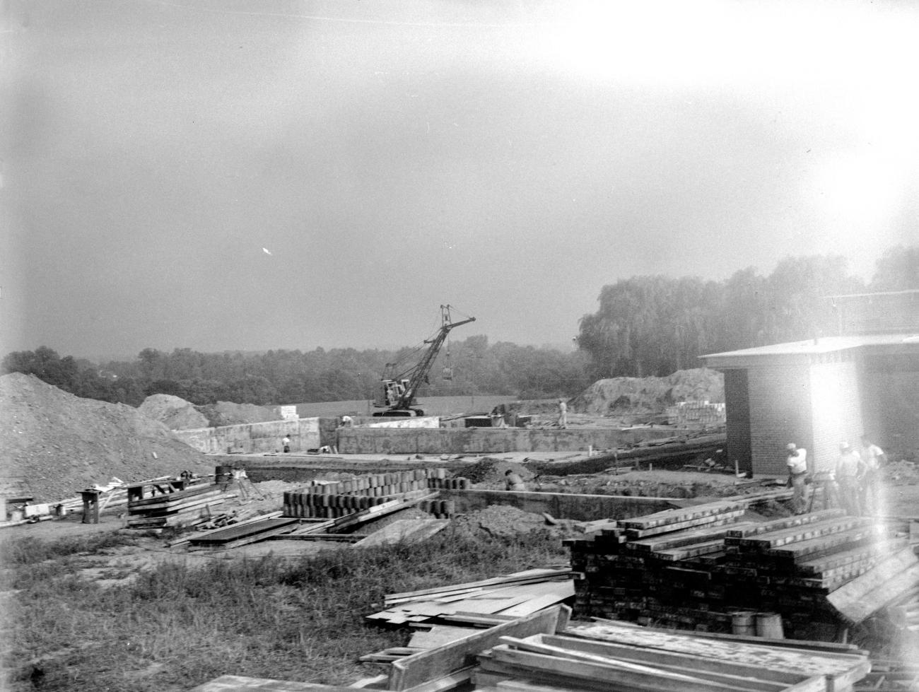 Photograph of the Construction of the Worthington Pool, Summer 1954