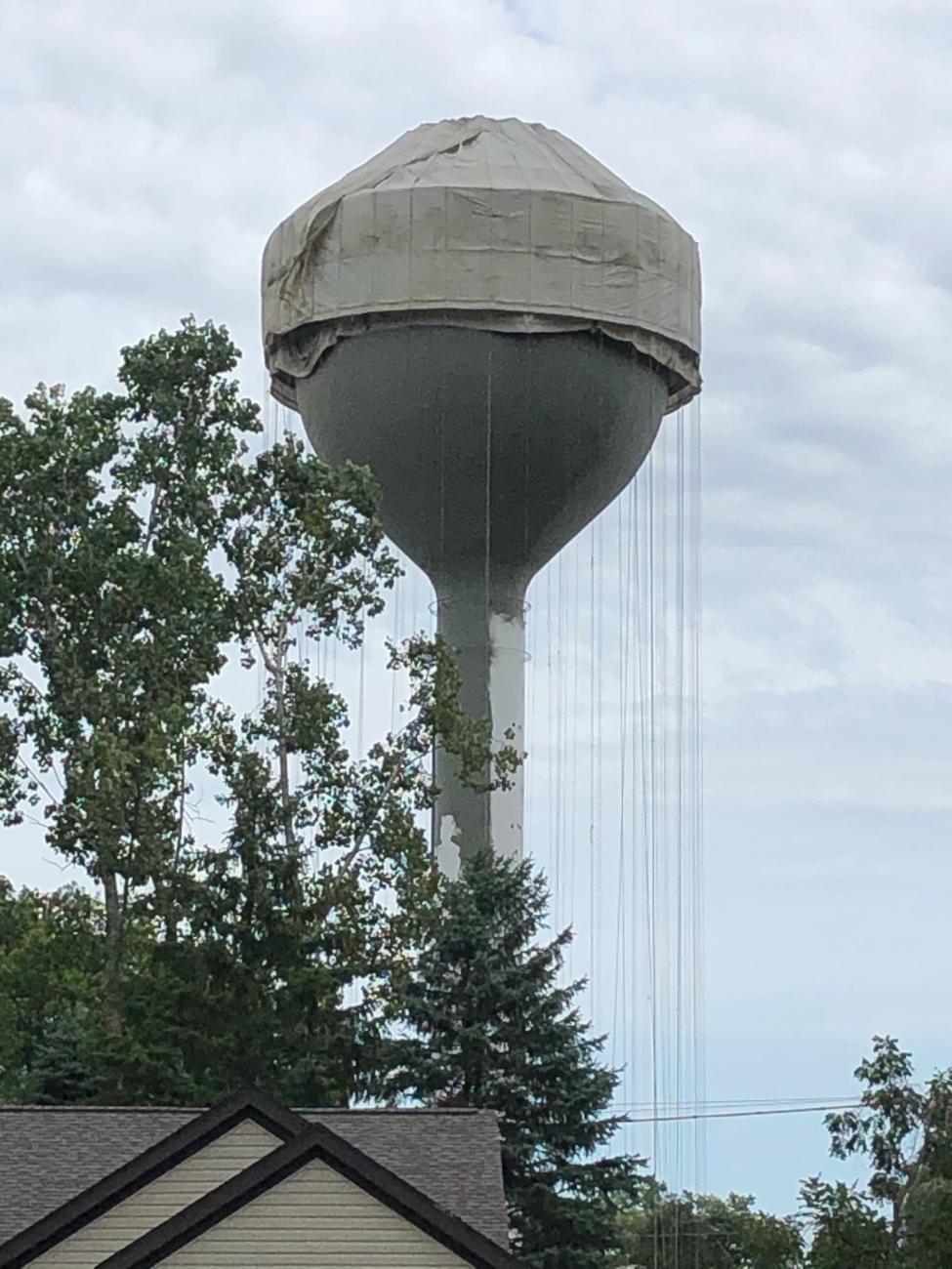 Photograph of the Worthington Hills Water Tower Being Primed for Repainting, 2020