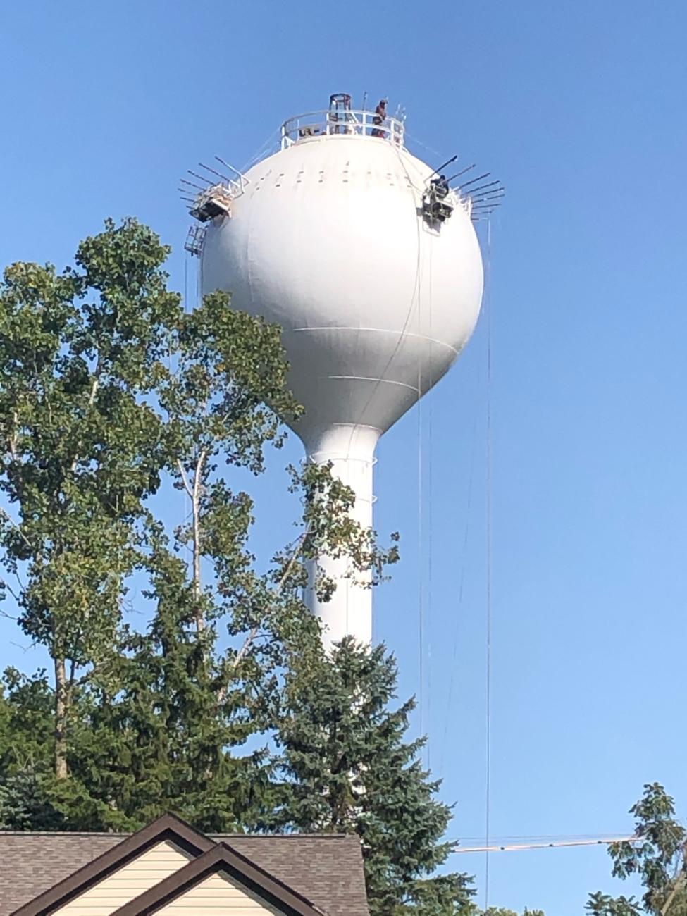 Photograph of the Worthington Hills Water Tower After Repainting with Tarp Removed, 2020