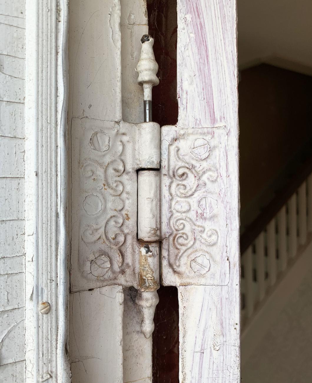 Photographs of Front Door Hinges at the Historic Gardner Homestead