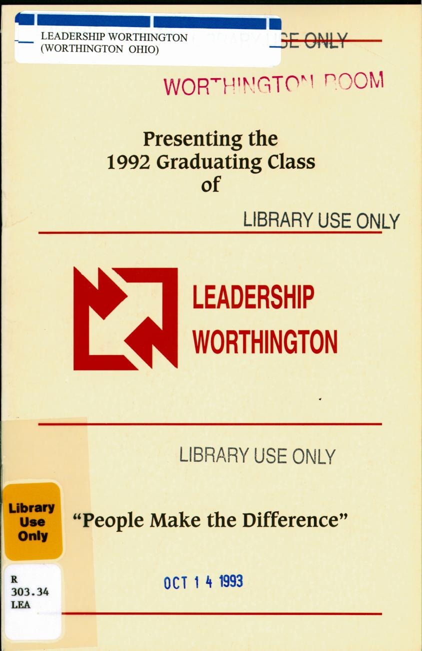 Presenting the 1992 Graduating Class of Leadership Worthington