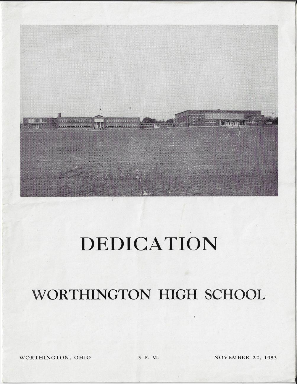 Program from 1953 Dedication of Worthington High School