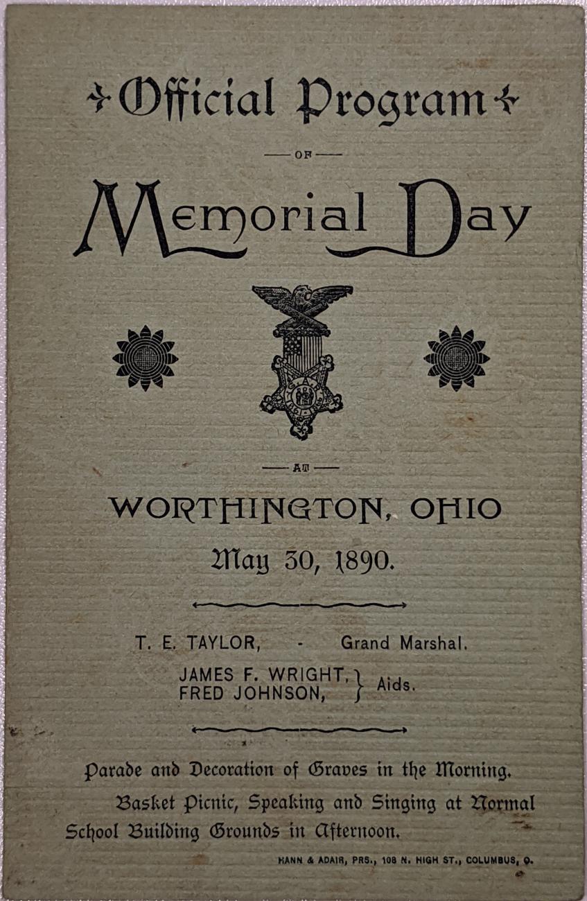 Program from Memorial Day, 1890