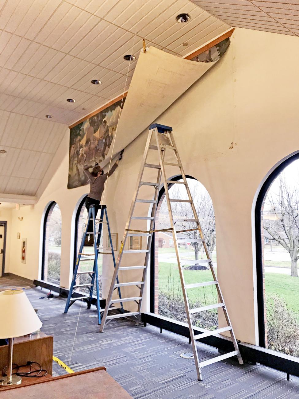Removal of the "Founding of Worthington" Mural on December 15, 2020