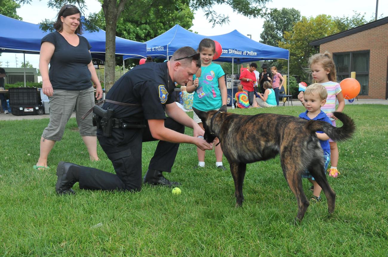 Reserve Officer Sean Haggard and Shadow the police dog