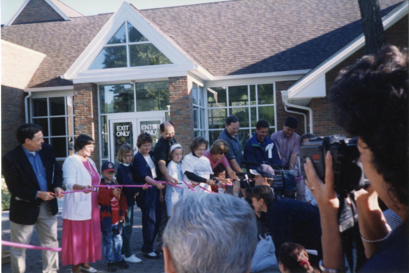 Ribbon Cutting at the Old Worthington Library Reopening Celebration