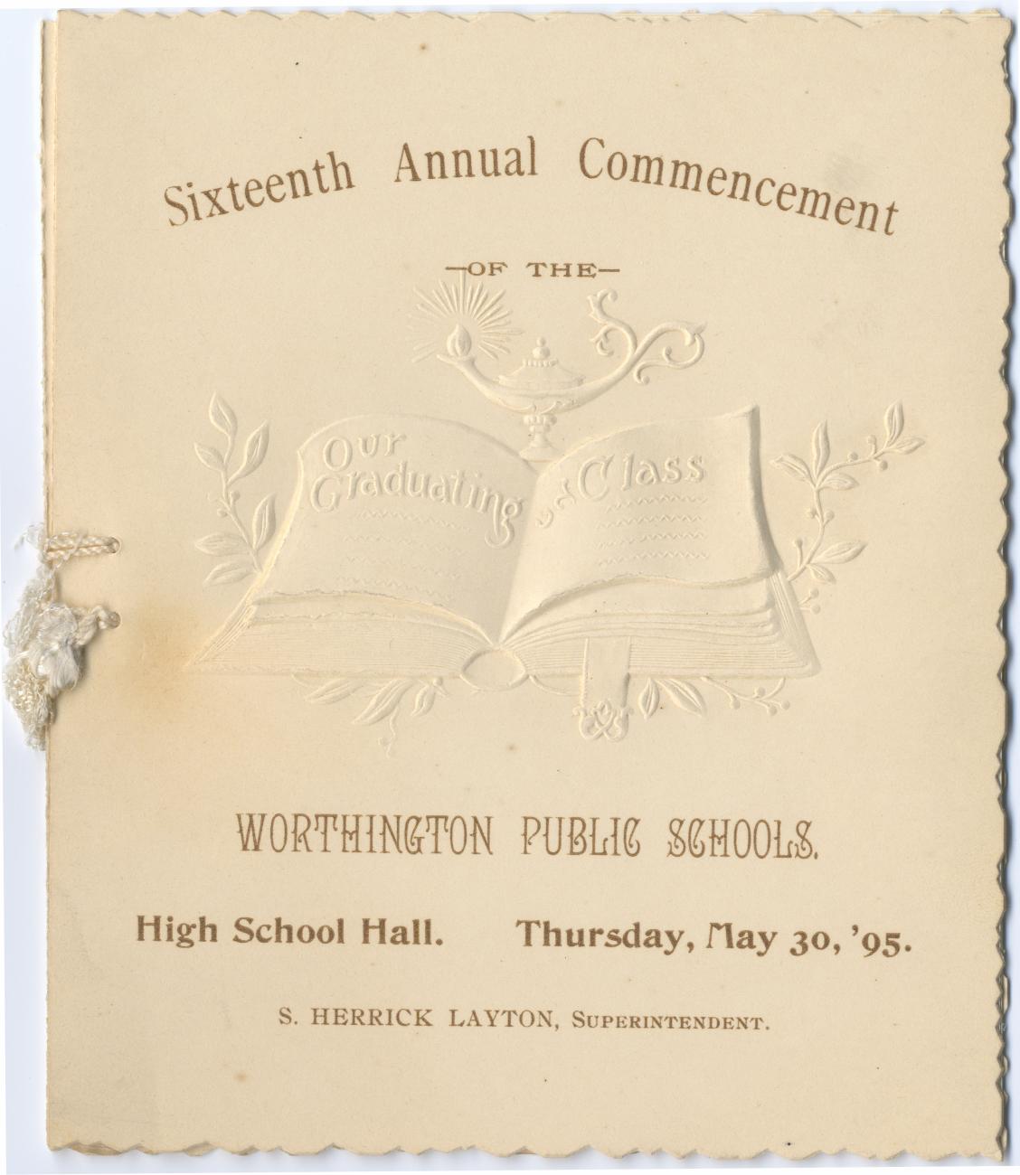 Sixteenth Annual Commencement of the Worthington Public Schools 1895