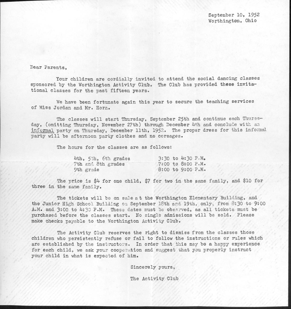 Social Dance Class Invitation