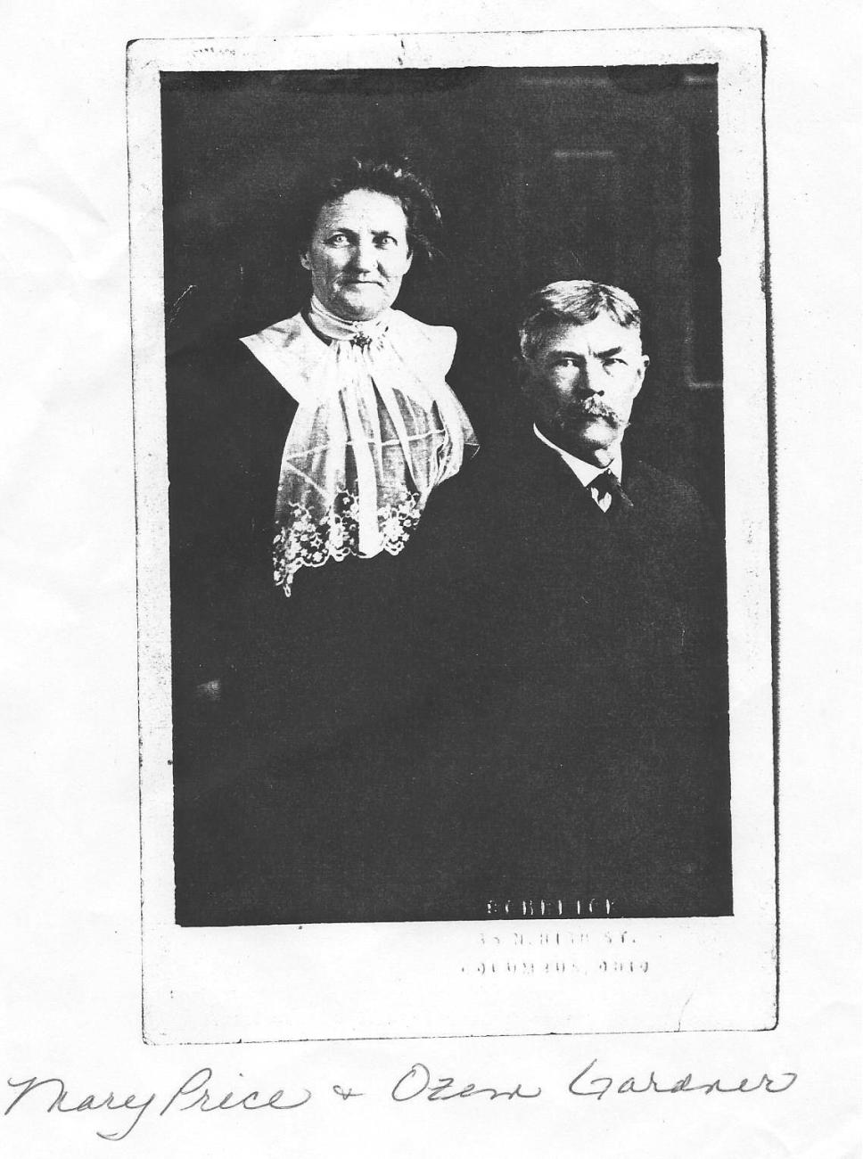 Studio Portrait of Mary Alice (Price) Gardner (1863-1933) and Ozem Gardner (1857-1920)