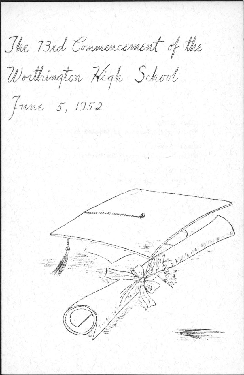 The 73rd Commencement of the Worthington High School 1952