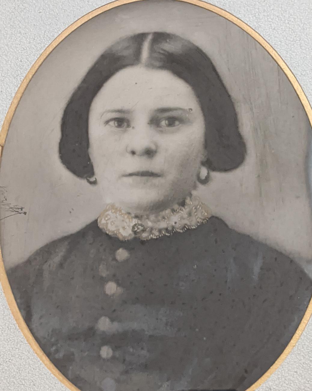 Tintype photograph of Martha Brown Tuller