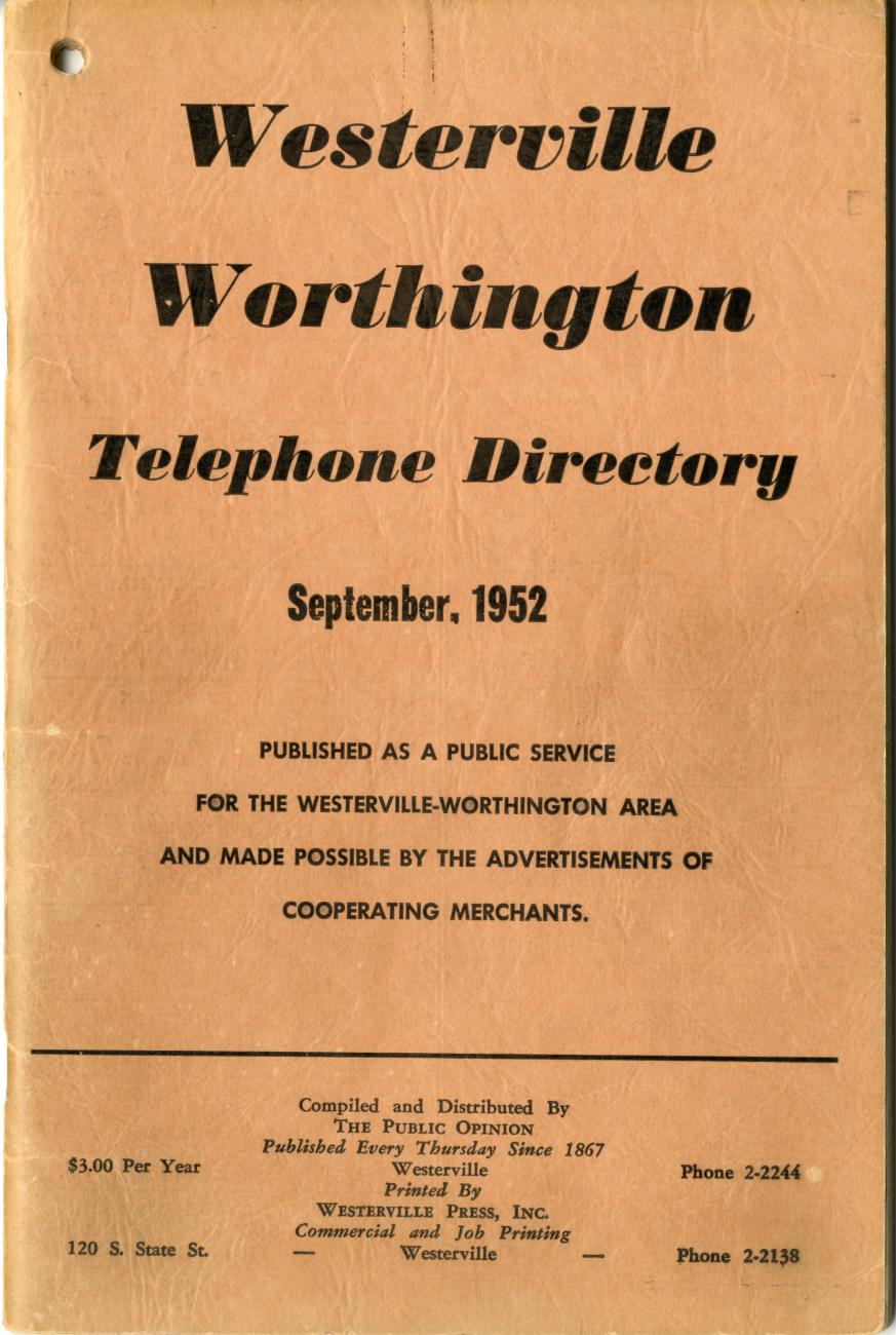 Westerville Worthington Telephone Directory