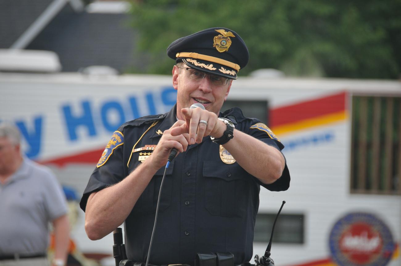 Worthington Division of Police Chief James Mosic Speaking at National Night Out Event