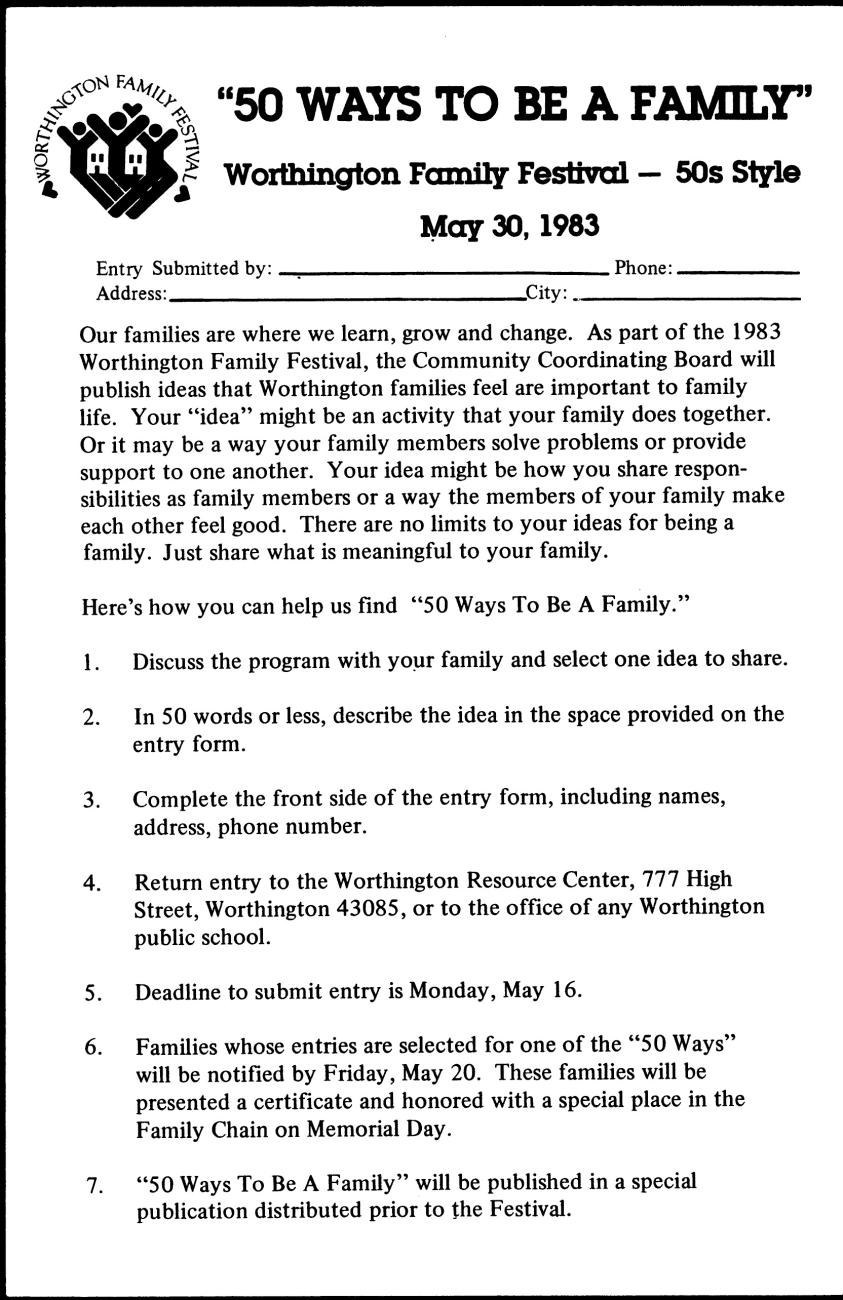 Worthington Family Festival Entry Form
