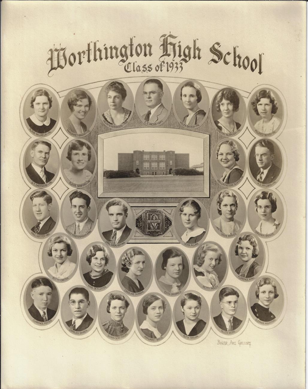 Worthington High School Class of 1933 Composite