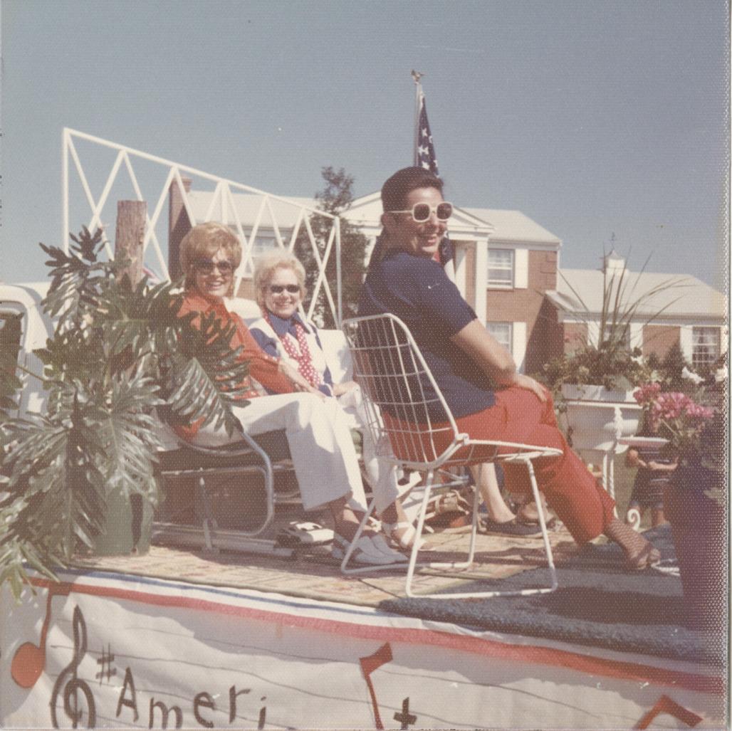 Worthington Hills Garden Club Members on Fourth of July Parade Float, 1973