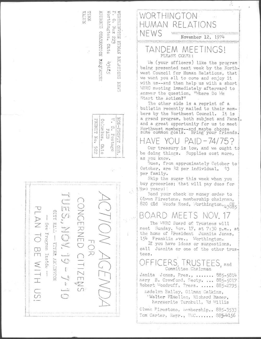 Worthington Human Relations News