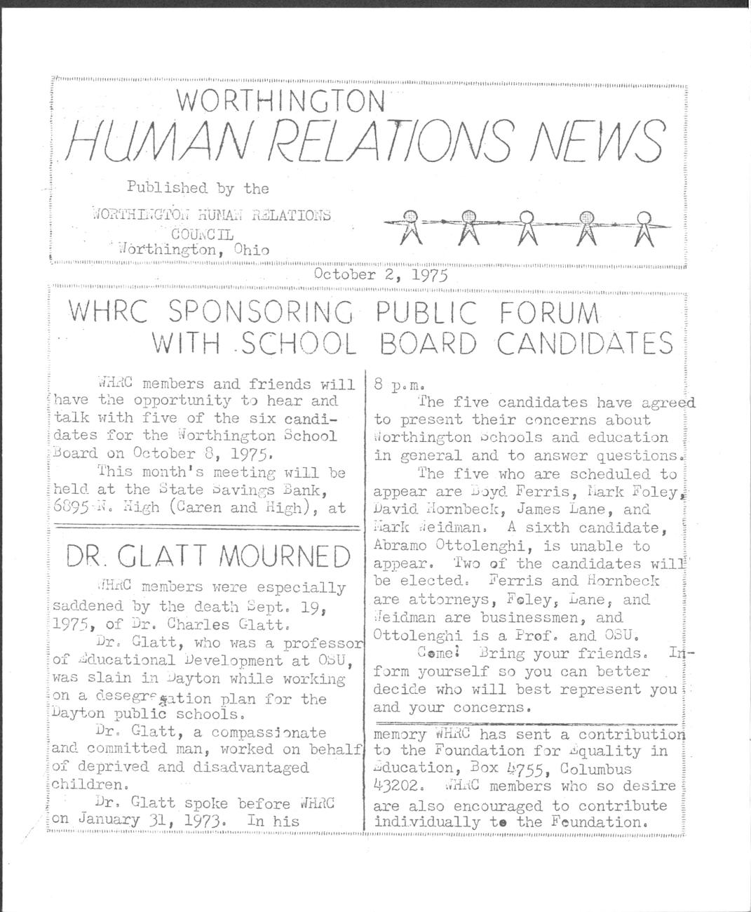 Worthington Human Relations News