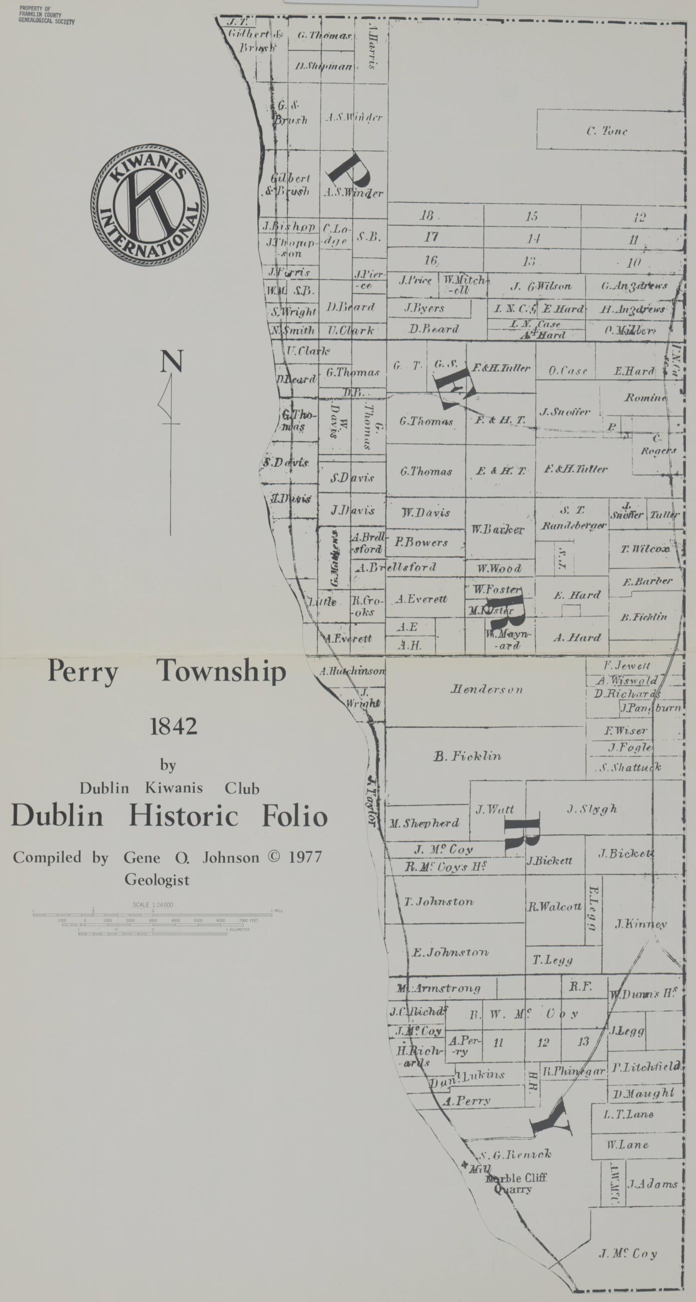 1842 Property Map of Perry Township, Franklin County, Ohio