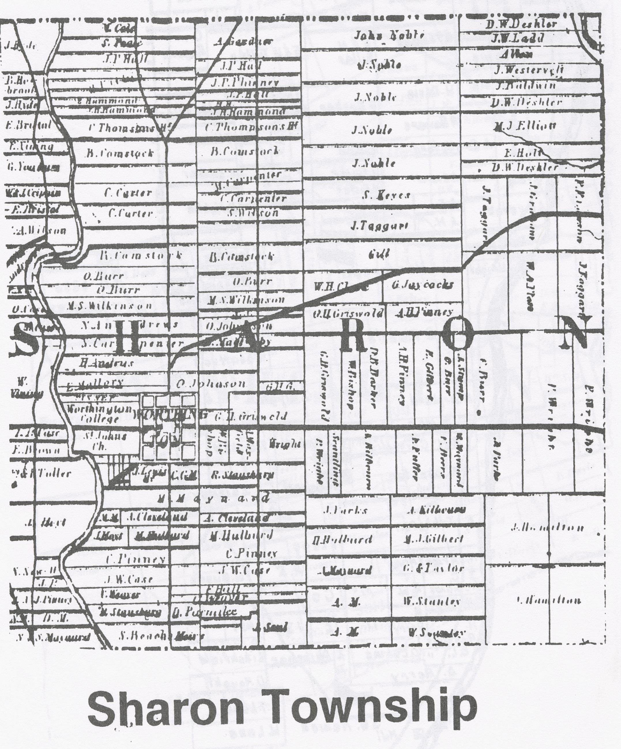 1842 Property Map of Sharon Township, Franklin County, Ohio