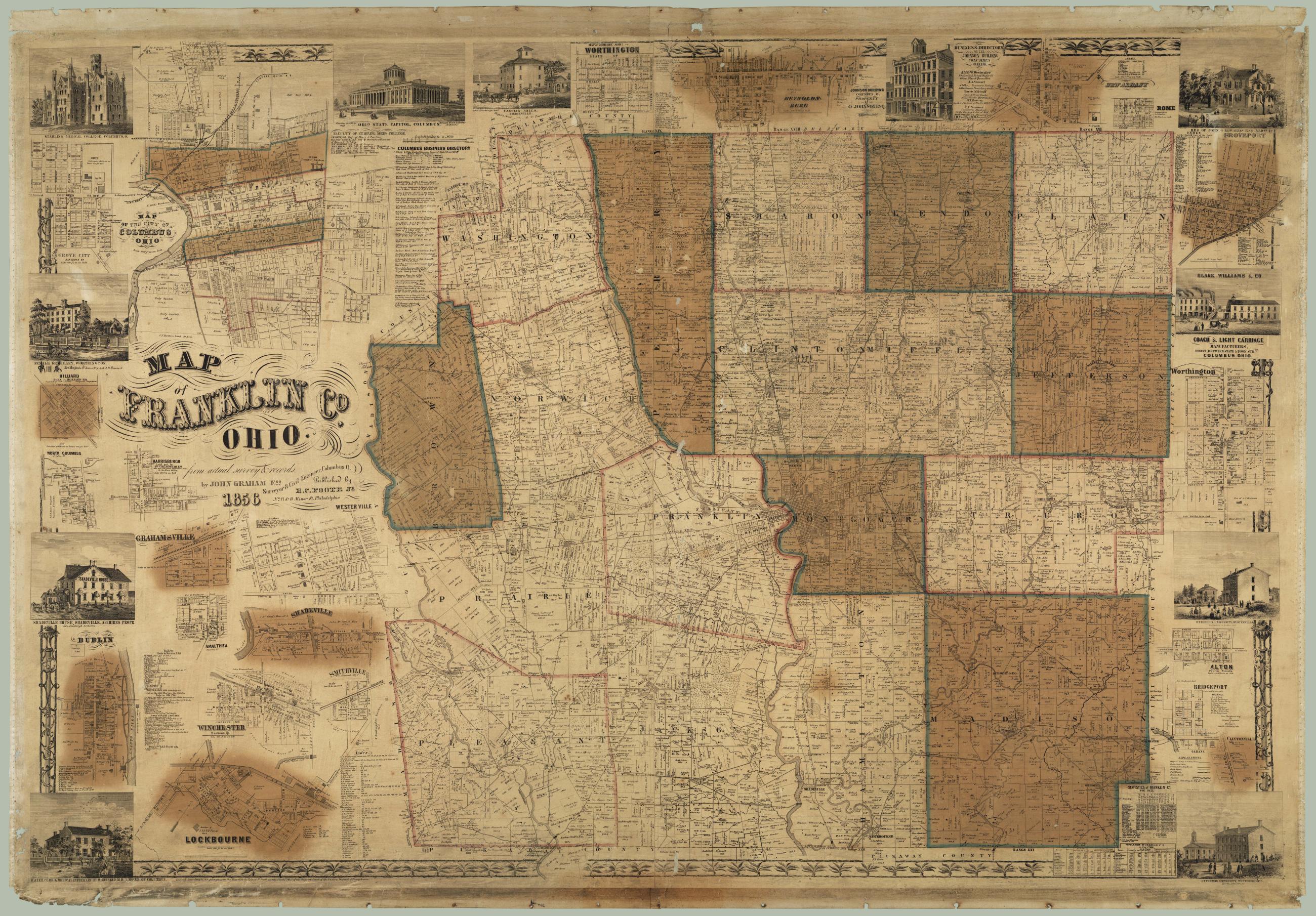 1856 Property Map of Franklin County, Ohio