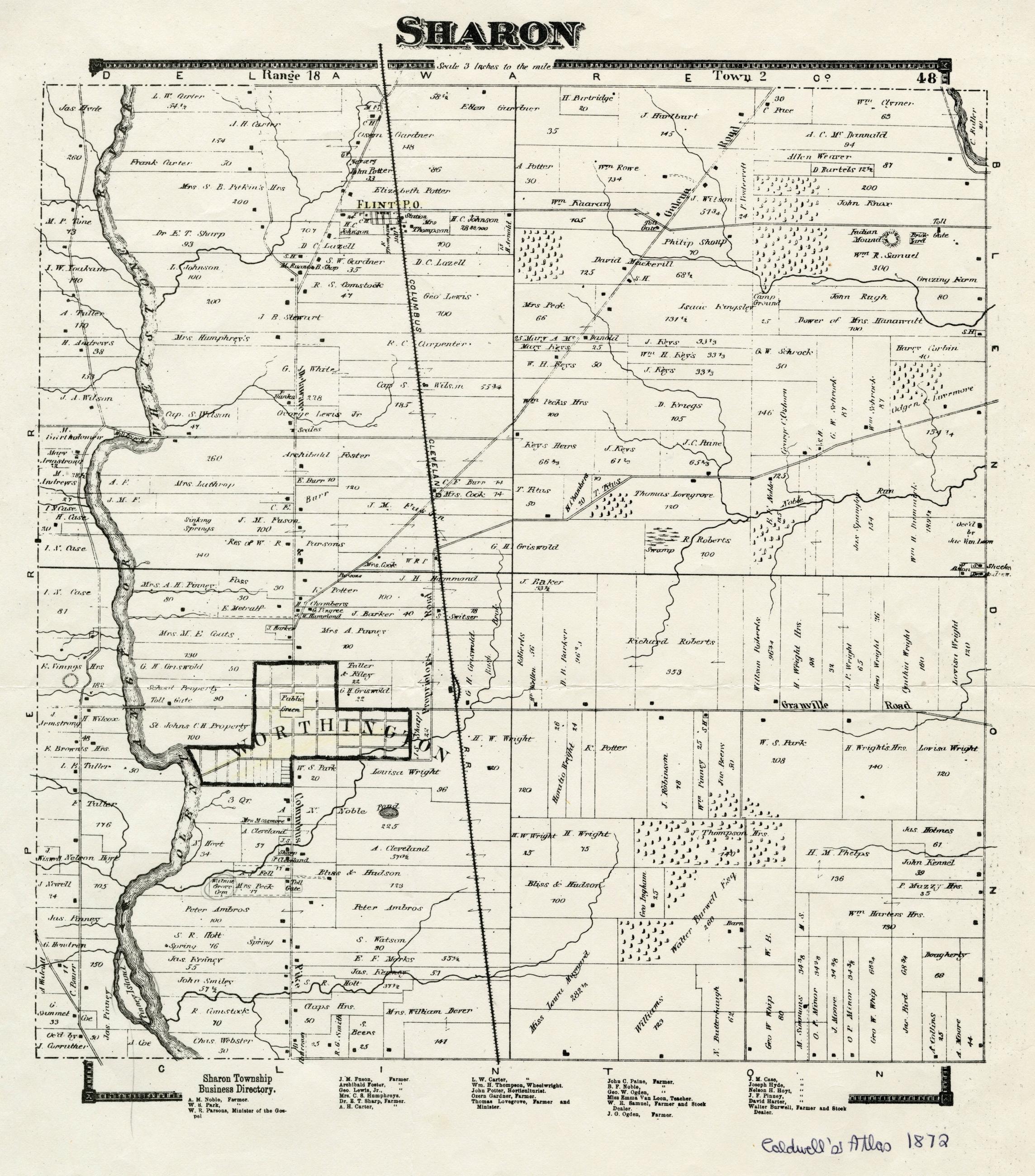 1872 Map of Sharon Township, Franklin County, Ohio