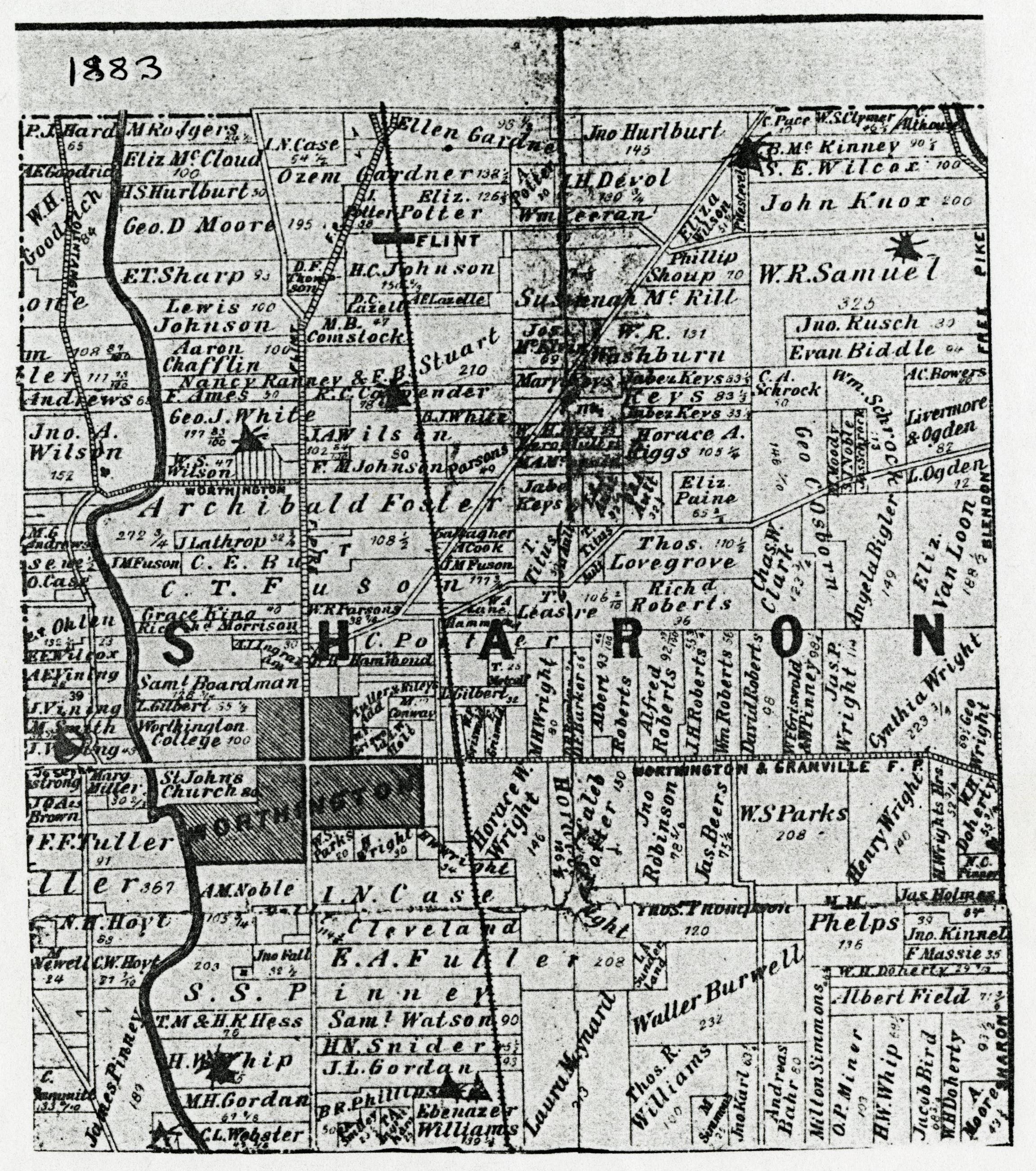 1883 Map of Sharon Township, Franklin County, Ohio