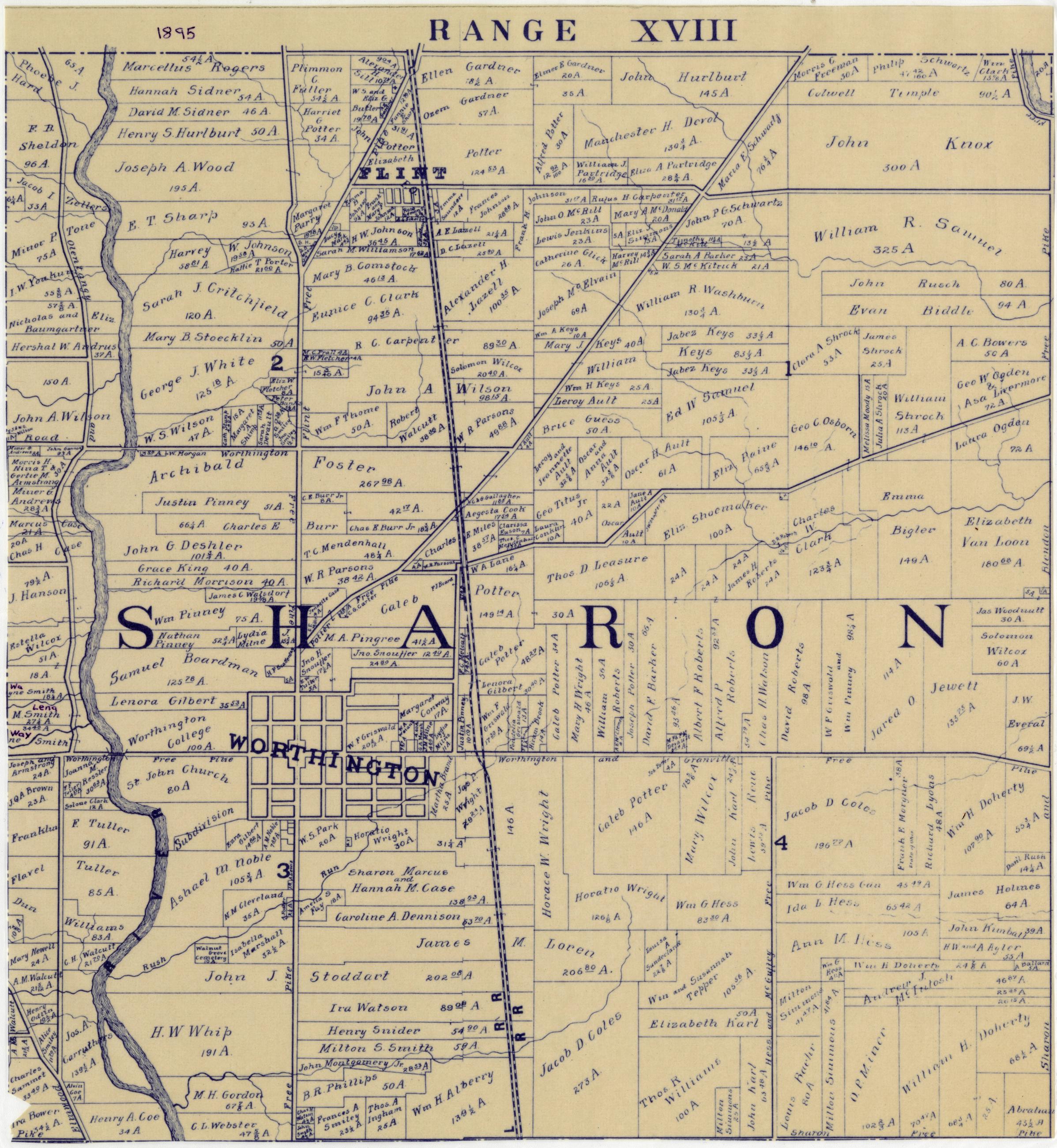 1895 Map of Sharon Township