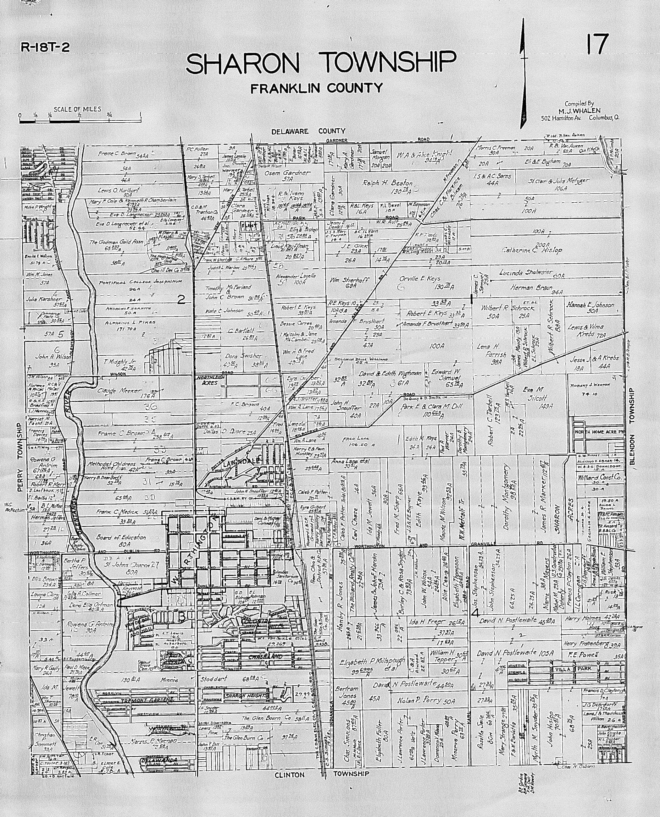 1933 Property Map of Sharon Township, Franklin County, Ohio