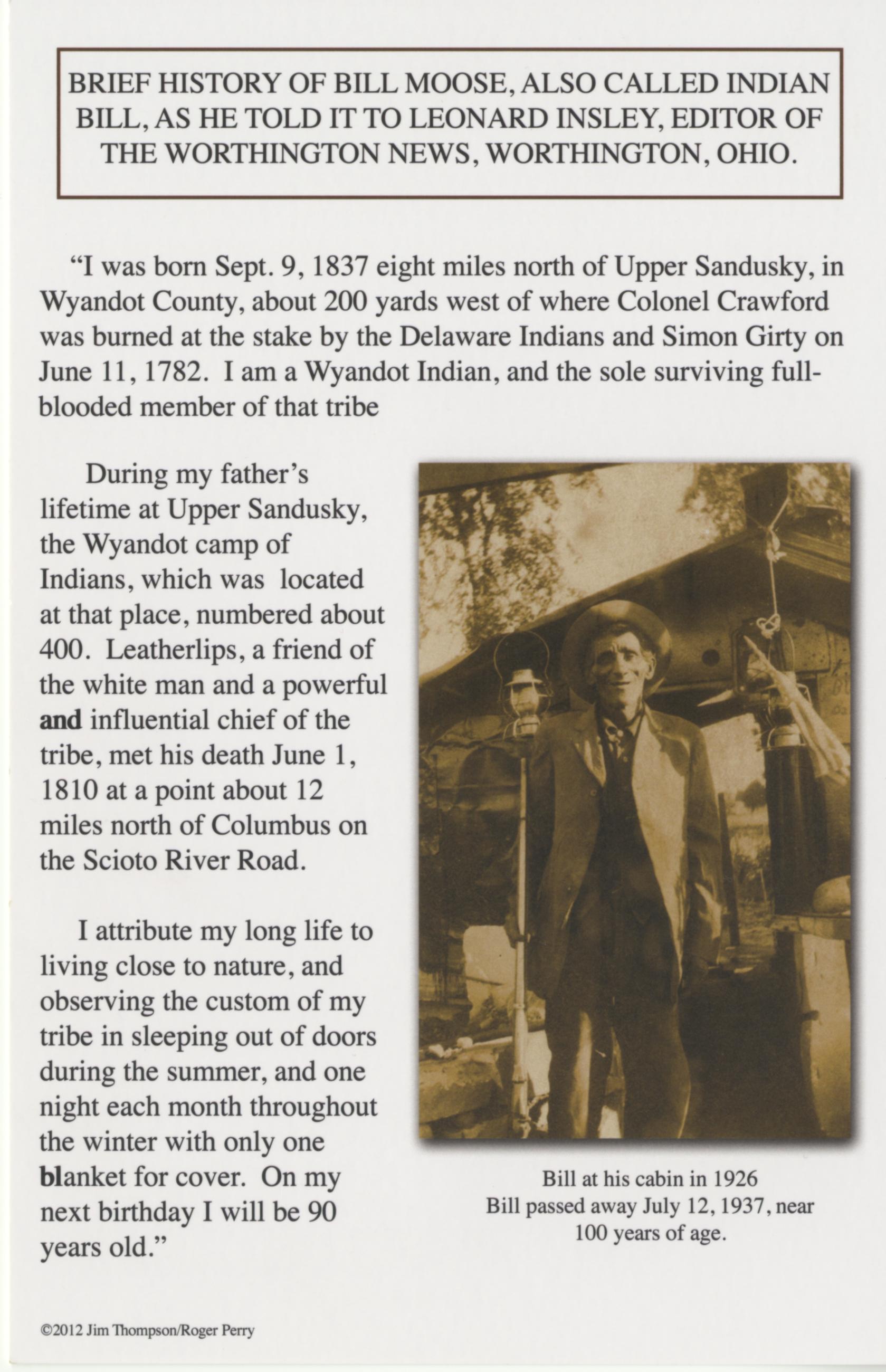 Brief History of Bill Moose