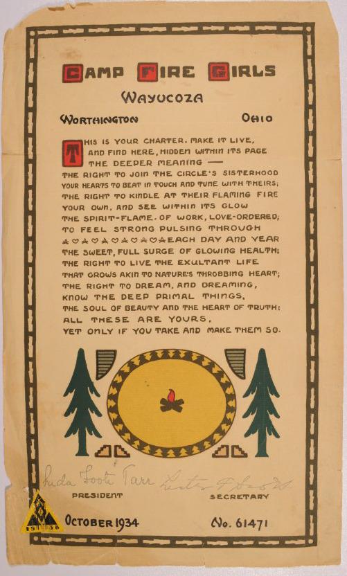 Charter for Camp Fire Girls