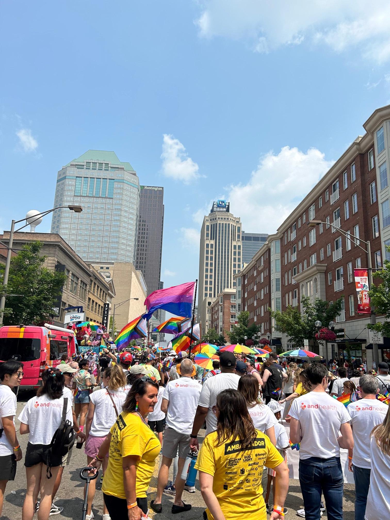 Crowd at the 2023 Stonewall Columbus Pride March