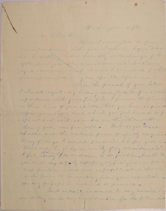 Draft Letter to Mr. Blank from Mary Johnson of Worthington, Ohio