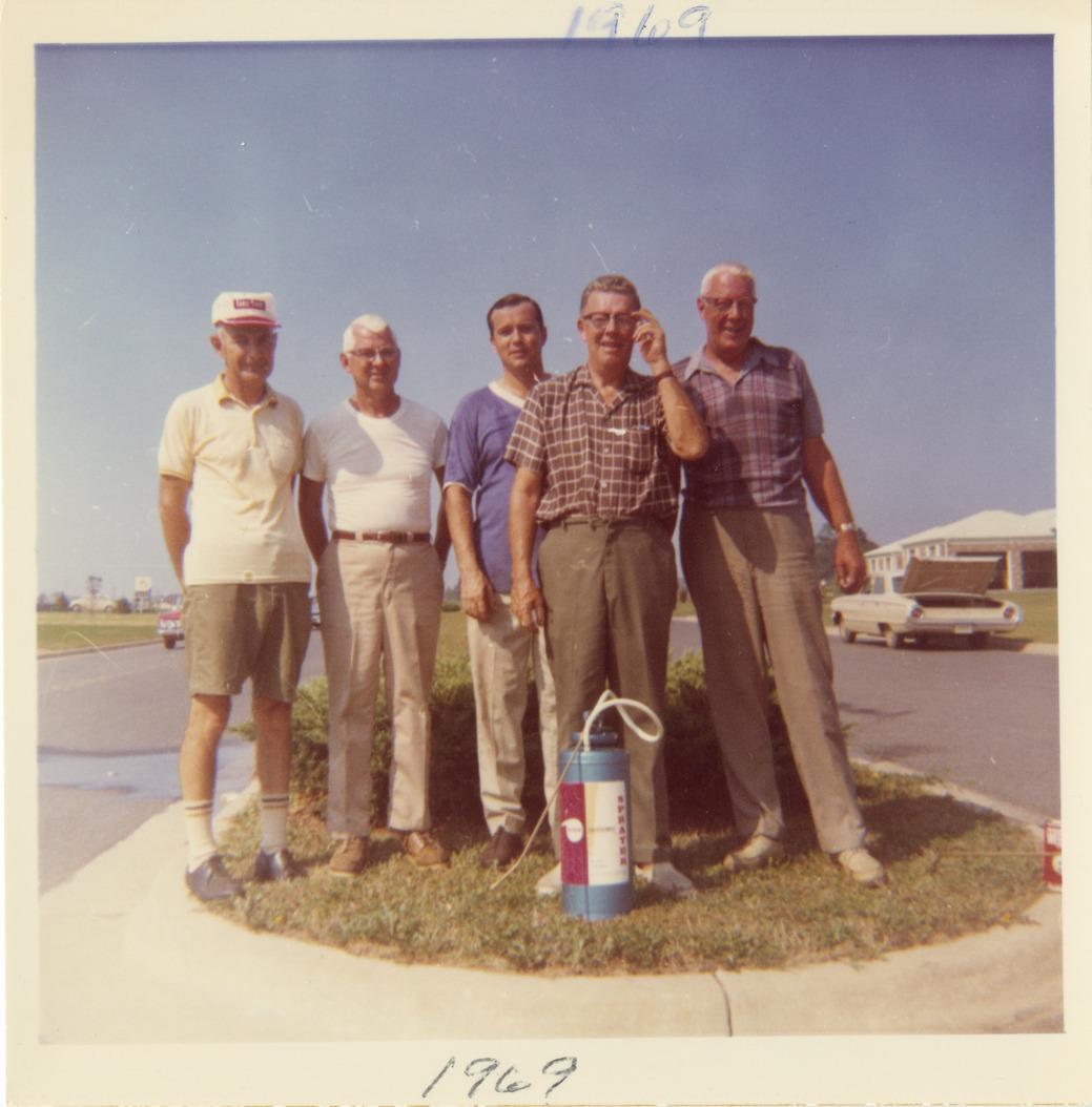Five Residents of Worthington Hills Near Entrance to Neighborhood, 1969