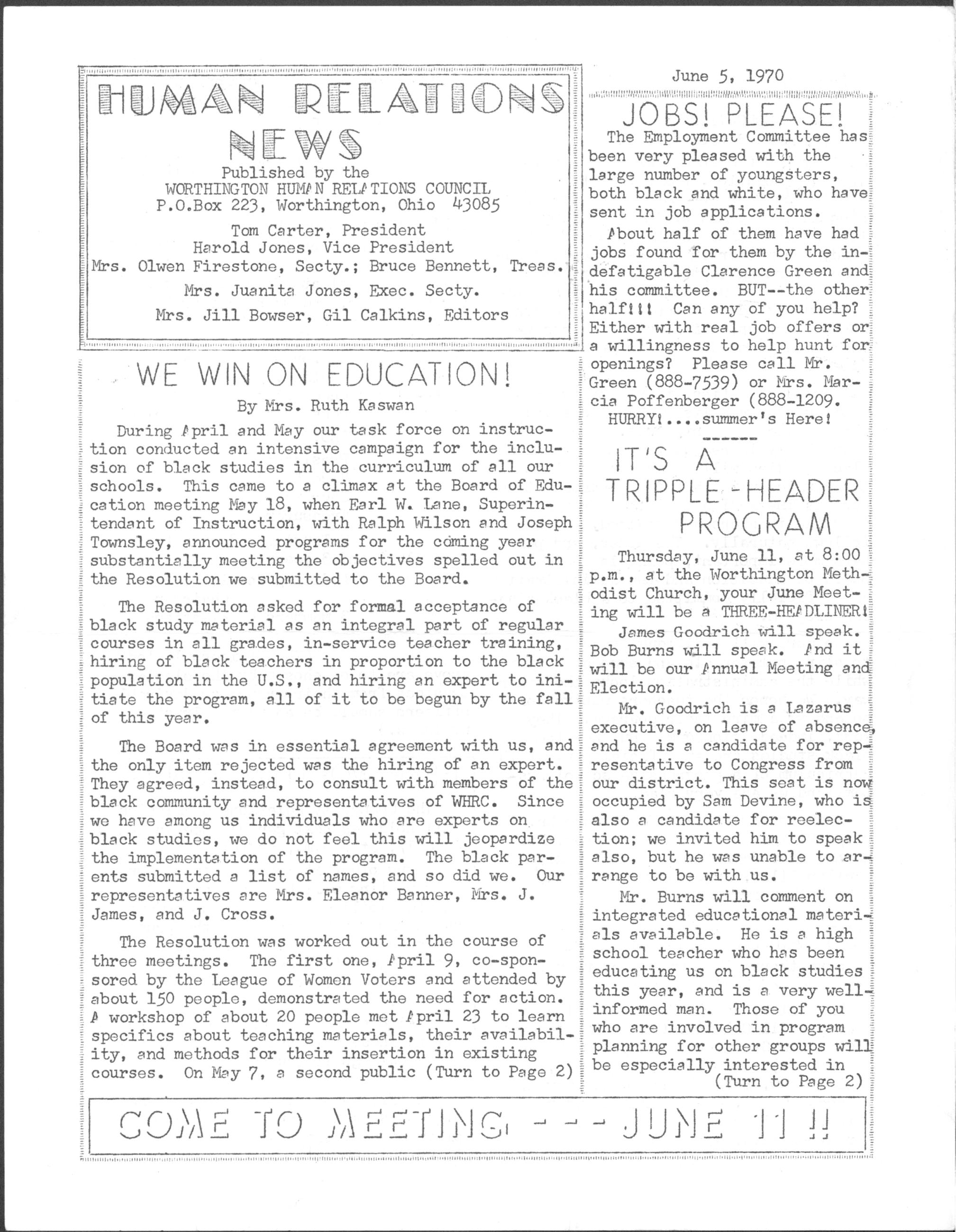 Human Relations News