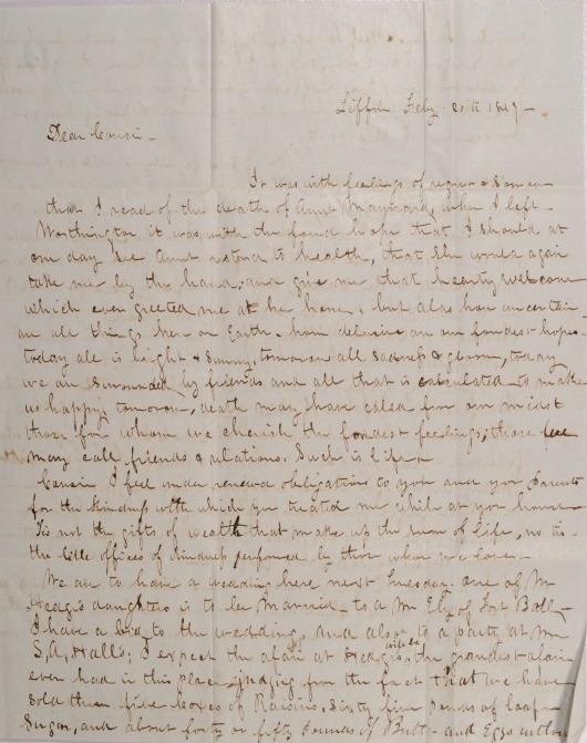 Letter to Mary Johnson from Chester Knox Johnson, February 1847