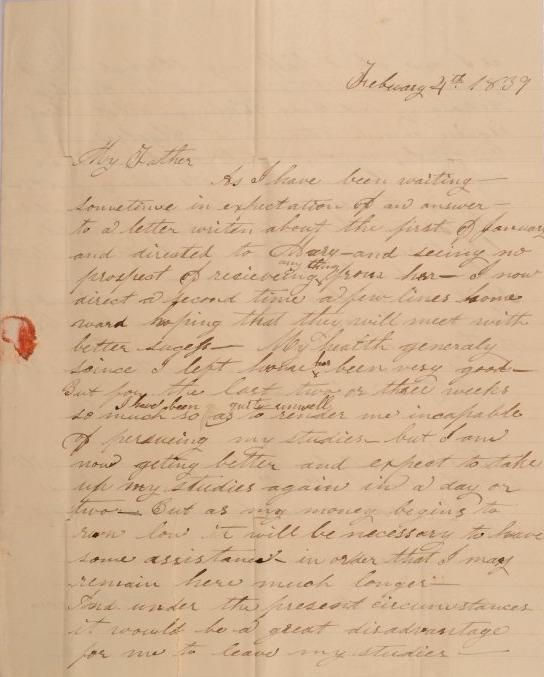 Letter to Orange Johnson of Worthington, Ohio from William Johnson of Milan, Ohio
