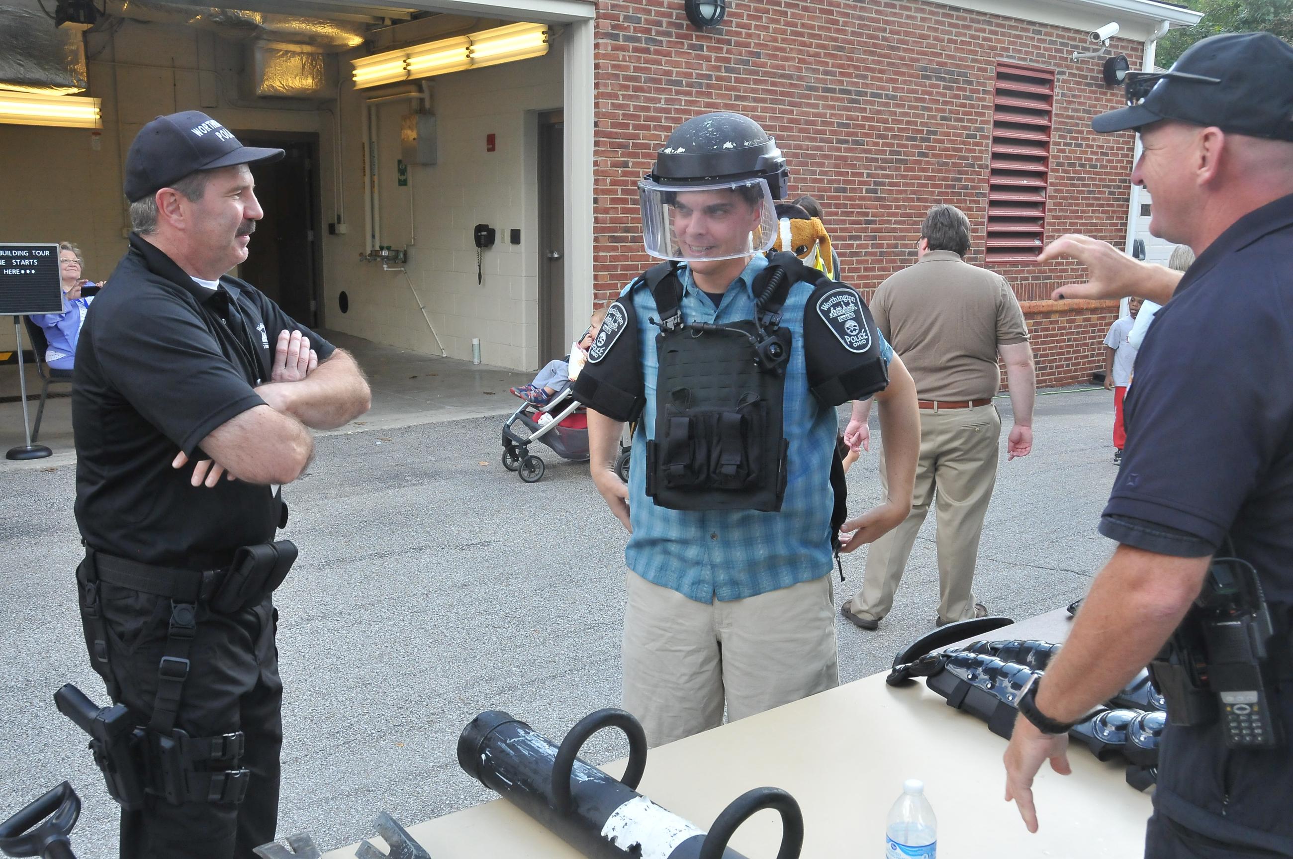 Lt. Michael Holton, Matt Greeson and Sgt. Damien Tige St. John at Police Open House